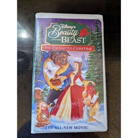 WALT DISNEY ~ BEAUTY AND THE BEAST - THE ENCHANTED CHRISTMAS VHS CLAMSHELL - Picture 1 of 11